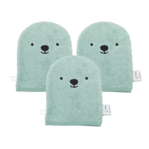 washanden-glamour-groen Washandje set van 3 groen