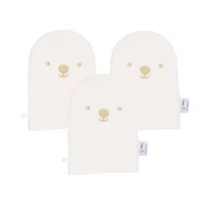 Washandjes set 3 glamour wit