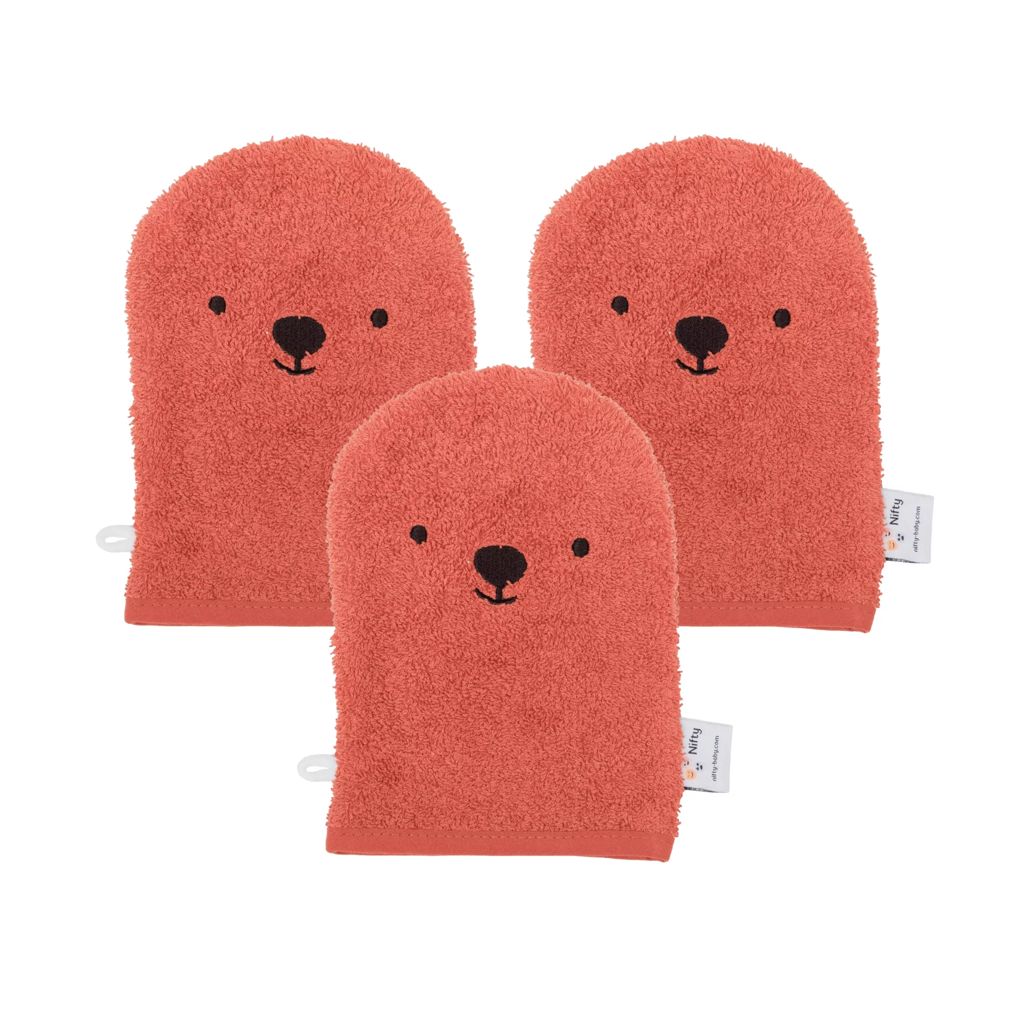 washanden-roodbruin Washandjes set van 3 roodbruin
